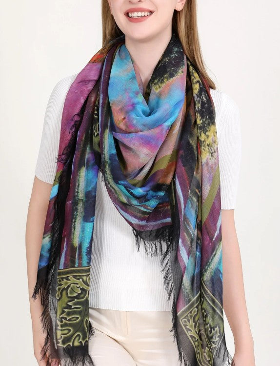 D-588 - "Oaks of Righteousness" Silk Blend Scarf-08-Scarves/Wraps-Love's Pure Light-Krista Anne's Boutique, Women's Fashion and Accessories Located in Oklahoma City, OK and Black Mountain, NC