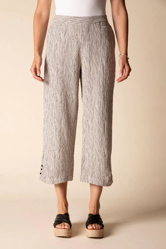 22776 - Crinkle Crepe Stripe Pleat Capri-04-Bottoms-Habitat-Krista Anne's Boutique, Women's Fashion and Accessories Located in Oklahoma City, OK and Black Mountain, NC