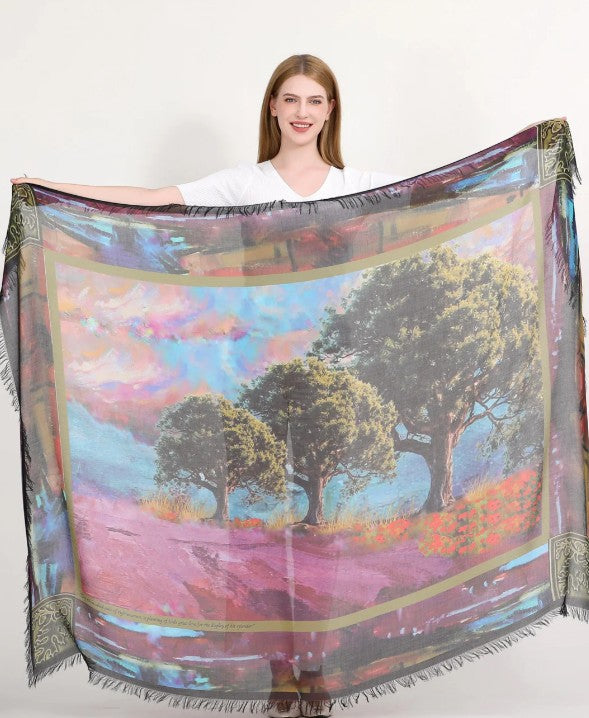 D-588 - "Oaks of Righteousness" Silk Blend Scarf-08-Scarves/Wraps-Love's Pure Light-Krista Anne's Boutique, Women's Fashion and Accessories Located in Oklahoma City, OK and Black Mountain, NC