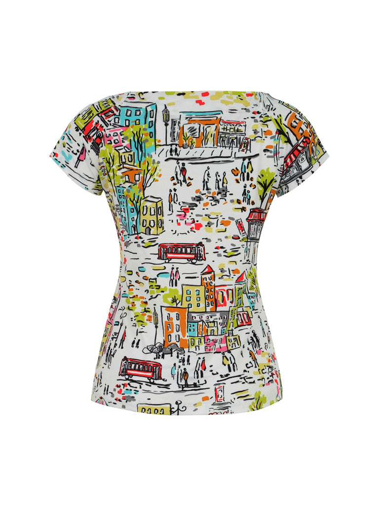 2500 - City Stroll Art Tee-03-Tees/Tanks-Dolcezza-Krista Anne's Boutique, Women's Fashion and Accessories Located in Oklahoma City, OK and Black Mountain, NC