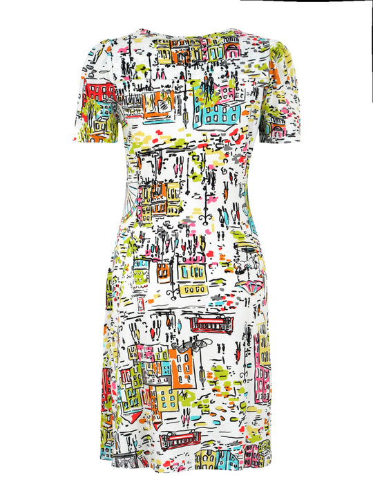 2501 - City Stroll Art Dress-06-Dresses/Jumpsuits-Dolcezza-Krista Anne's Boutique, Women's Fashion and Accessories Located in Oklahoma City, OK and Black Mountain, NC