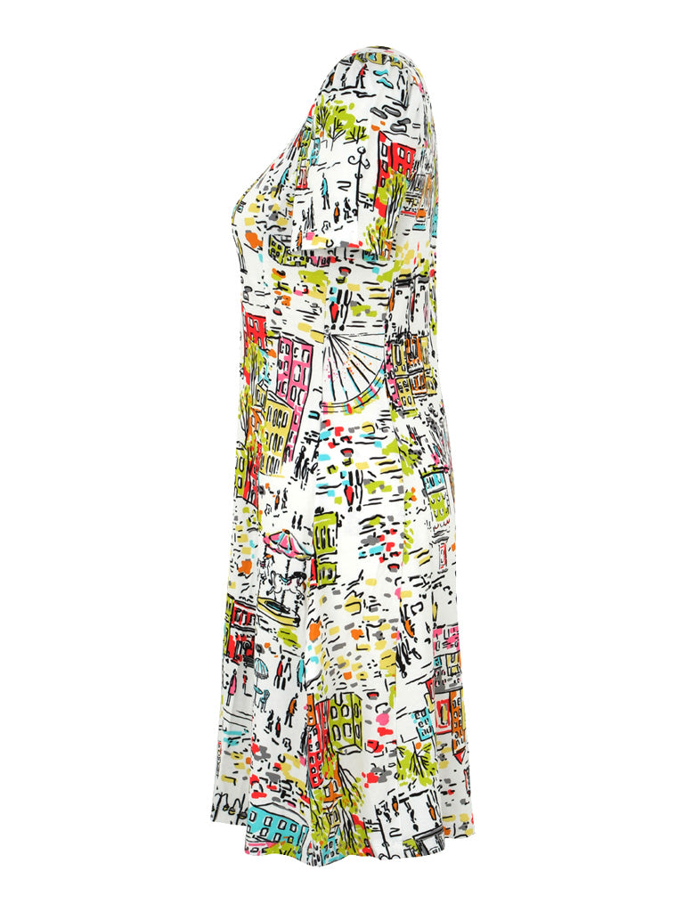 2501 - City Stroll Art Dress-06-Dresses/Jumpsuits-Dolcezza-Krista Anne's Boutique, Women's Fashion and Accessories Located in Oklahoma City, OK and Black Mountain, NC