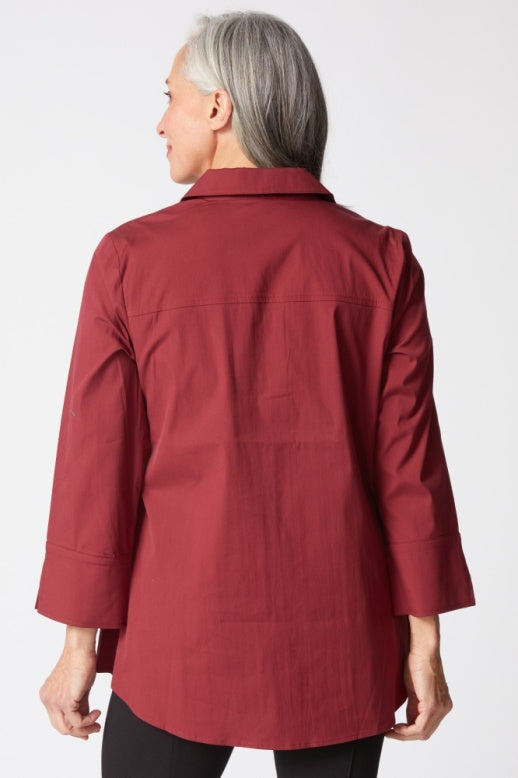 15019 - Perfect Travel Hidden Placket Shirt-02-Tops/Blouses-Habitat-Krista Anne's Boutique, Women's Fashion and Accessories Located in Oklahoma City, OK and Black Mountain, NC