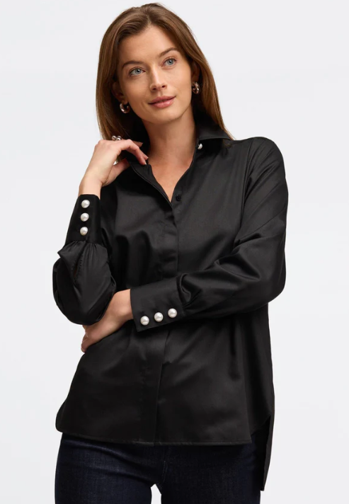 203057 - Pearl Long Sleeve Blouse-02-Tops/Blouses-Foxcroft-Krista Anne's Boutique, Women's Fashion and Accessories Located in Oklahoma City, OK and Black Mountain, NC