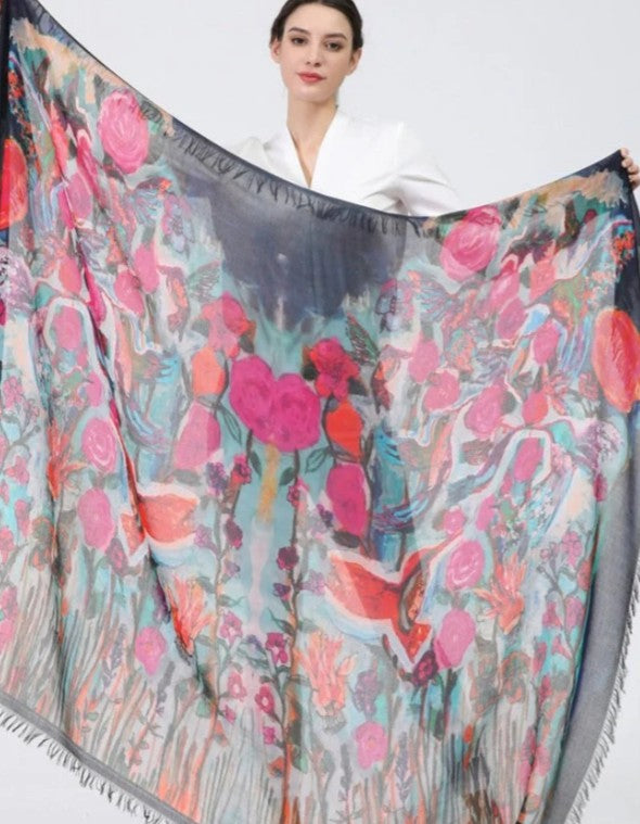 D-112B - "Love's Eye" Silk Blend Scarf-08-Scarves/Wraps-Love's Pure Light-Krista Anne's Boutique, Women's Fashion and Accessories Located in Oklahoma City, OK and Black Mountain, NC
