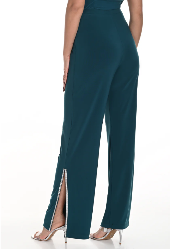 249016 - Crystal Lined Side Split Pant-04-Bottoms-Frank Lyman-Krista Anne's Boutique, Women's Fashion and Accessories Located in Oklahoma City, OK and Black Mountain, NC