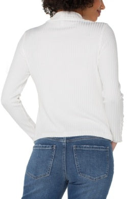 LM8J03K61 - Mock Neck Top w/ Button Detail-02-Tops/Blouses-Liverpool-Krista Anne's Boutique, Women's Fashion and Accessories Located in Oklahoma City, OK and Black Mountain, NC