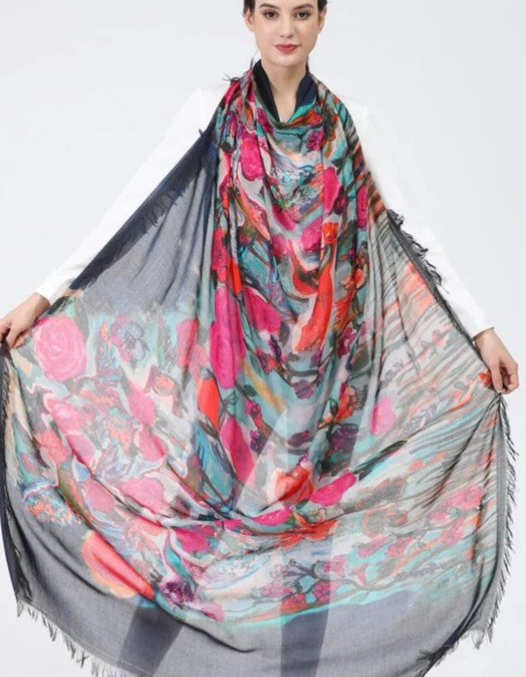 D-112B - "Love's Eye" Silk Blend Scarf-08-Scarves/Wraps-Love's Pure Light-Krista Anne's Boutique, Women's Fashion and Accessories Located in Oklahoma City, OK and Black Mountain, NC