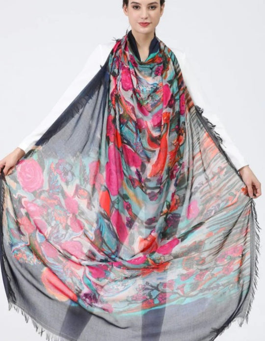 D-112B - "Love's Eye" Silk Blend Scarf-08-Scarves/Wraps-Love's Pure Light-Krista Anne's Boutique, Women's Fashion and Accessories Located in Oklahoma City, OK and Black Mountain, NC