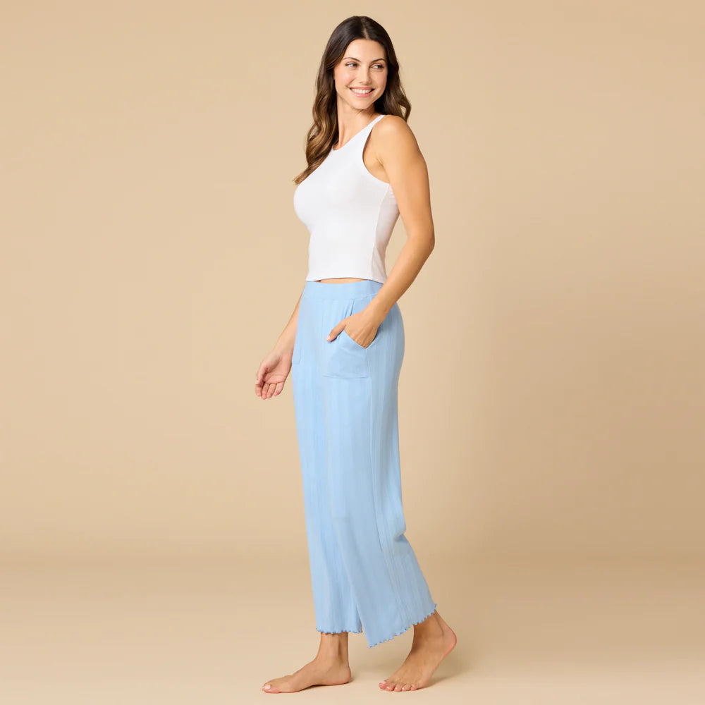 2800-2 - Pointelle Cropped Pant with Lettuce Edging-04-Bottoms-Softies-Krista Anne's Boutique, Women's Fashion and Accessories Located in Oklahoma City, OK and Black Mountain, NC