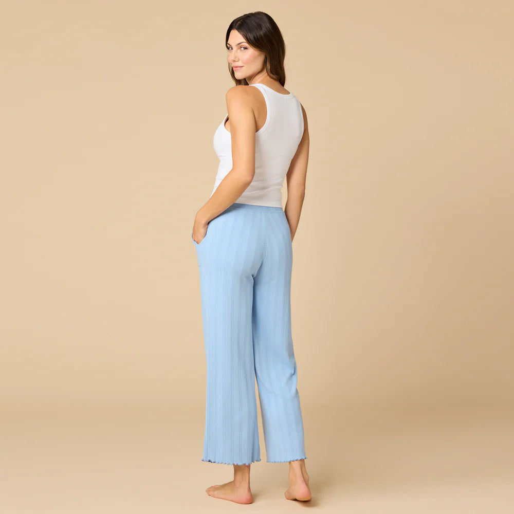 2800-2 - Pointelle Cropped Pant with Lettuce Edging-04-Bottoms-Softies-Krista Anne's Boutique, Women's Fashion and Accessories Located in Oklahoma City, OK and Black Mountain, NC