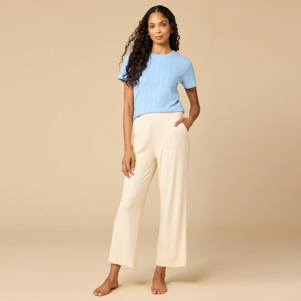 2800-2 - Pointelle Cropped Pant with Lettuce Edging-04-Bottoms-Softies-Krista Anne's Boutique, Women's Fashion and Accessories Located in Oklahoma City, OK and Black Mountain, NC