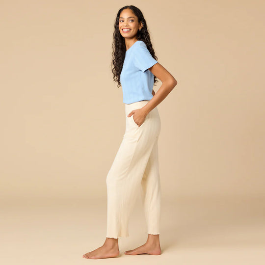 2800-2 - Pointelle Cropped Pant with Lettuce Edging-04-Bottoms-Softies-Krista Anne's Boutique, Women's Fashion and Accessories Located in Oklahoma City, OK and Black Mountain, NC