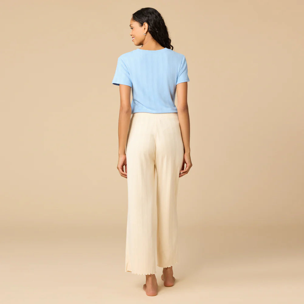 2800-2 - Pointelle Cropped Pant with Lettuce Edging-04-Bottoms-Softies-Krista Anne's Boutique, Women's Fashion and Accessories Located in Oklahoma City, OK and Black Mountain, NC