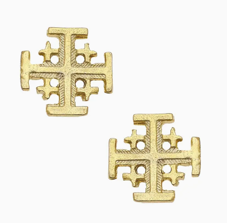 1756g - Jerusalem Cross Stud Earring