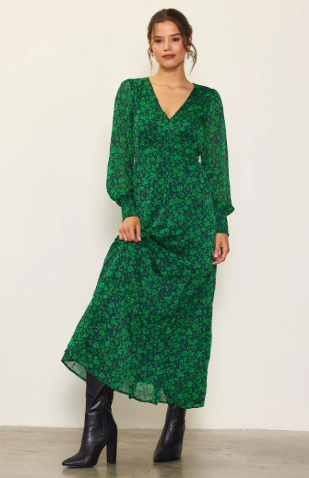 99762 - Lily Print Long Sleeve Maxi Dress-06-Dresses/Jumpsuits-Aslan Rose-Krista Anne's Boutique, Women's Fashion and Accessories Located in Oklahoma City, OK and Black Mountain, NC