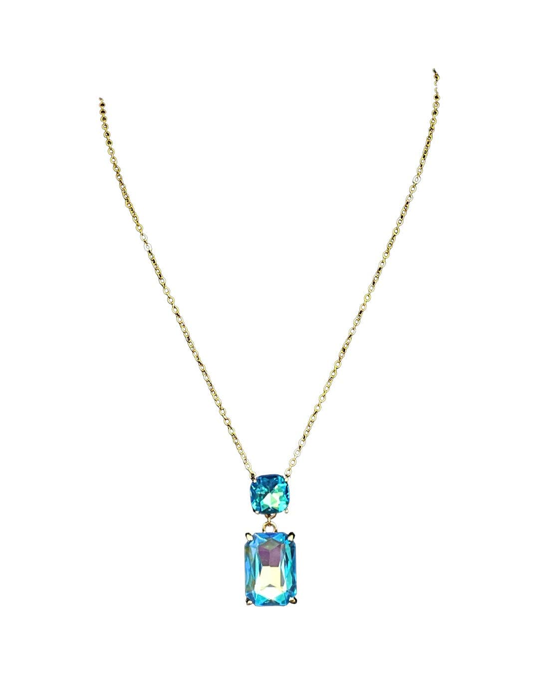 1CNC N041 - Blue rhinestone necklace-Pink Panache Brands-Krista Anne's Boutique, Women's Fashion and Accessories Located in Oklahoma City, OK and Black Mountain, NC