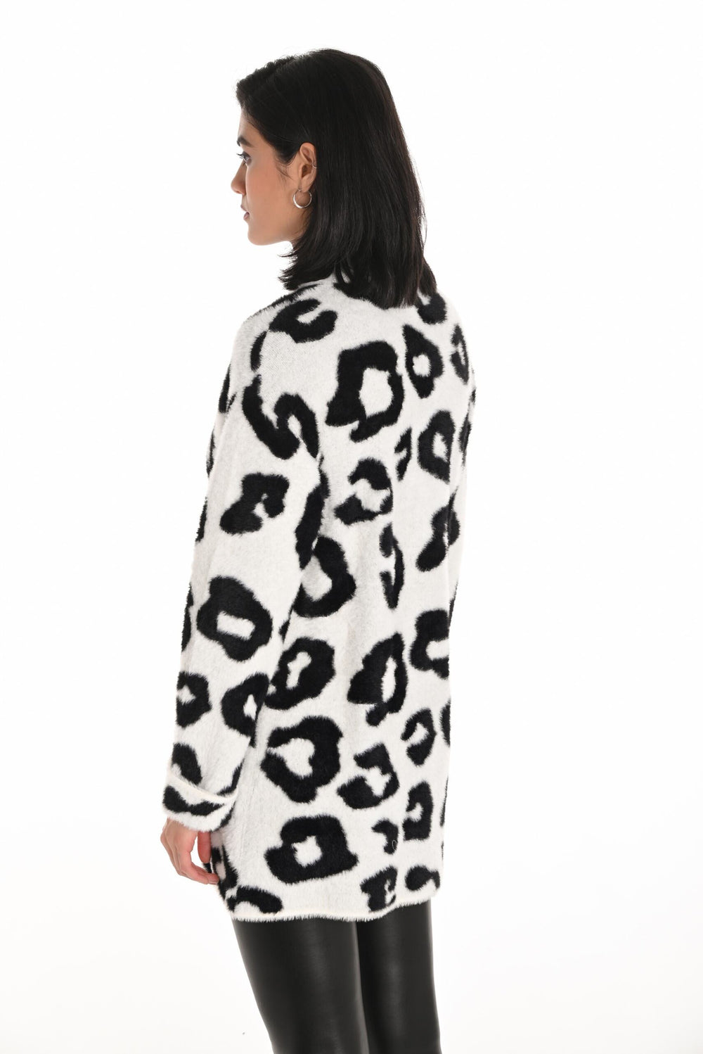 253723 - Fuzzy Animal Print Coatigan-01-Jackets/Blazers-Frank Lyman-Krista Anne's Boutique, Women's Fashion and Accessories Located in Oklahoma City, OK and Black Mountain, NC