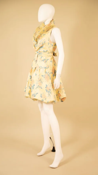 S16150B - Printed Jacquard Bubble Dress-06-Dresses/Jumpsuits-Samuel Dong-Krista Anne's Boutique, Women's Fashion and Accessories Located in Oklahoma City, OK and Black Mountain, NC