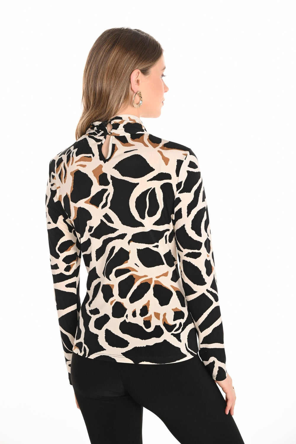 253141 - Abstract Print Top-02-Tops/Blouses-Frank Lyman-Krista Anne's Boutique, Women's Fashion and Accessories Located in Oklahoma City, OK and Black Mountain, NC