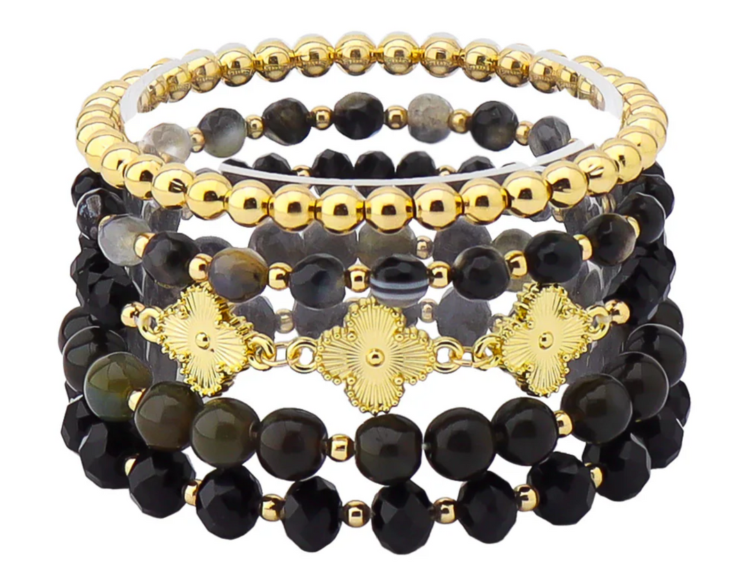 B-2085 - Esmeralda Stretch Bracelet Set-10-Jewelry-What's Hot Jewelry-Krista Anne's Boutique, Women's Fashion and Accessories Located in Oklahoma City, OK and Black Mountain, NC