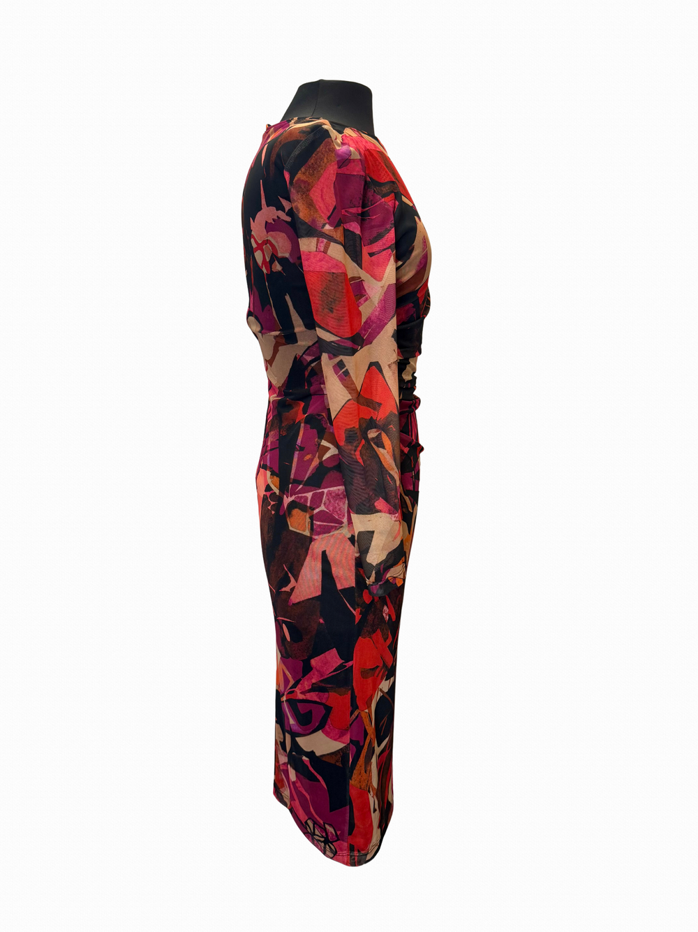 253360 - Long Sleeve Abstract Print Midi Dress-06-Dresses/Jumpsuits-Frank Lyman-Krista Anne's Boutique, Women's Fashion and Accessories Located in Oklahoma City, OK and Black Mountain, NC