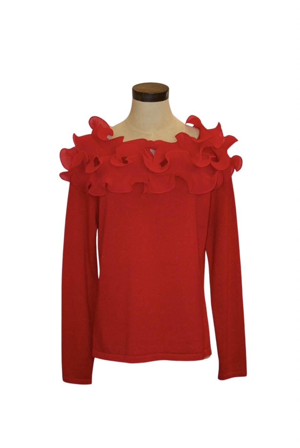 1V2333 - Ruffle Neck Sweater-05-Sweaters-Ravel-Krista Anne's Boutique, Women's Fashion and Accessories Located in Oklahoma City, OK and Black Mountain, NC