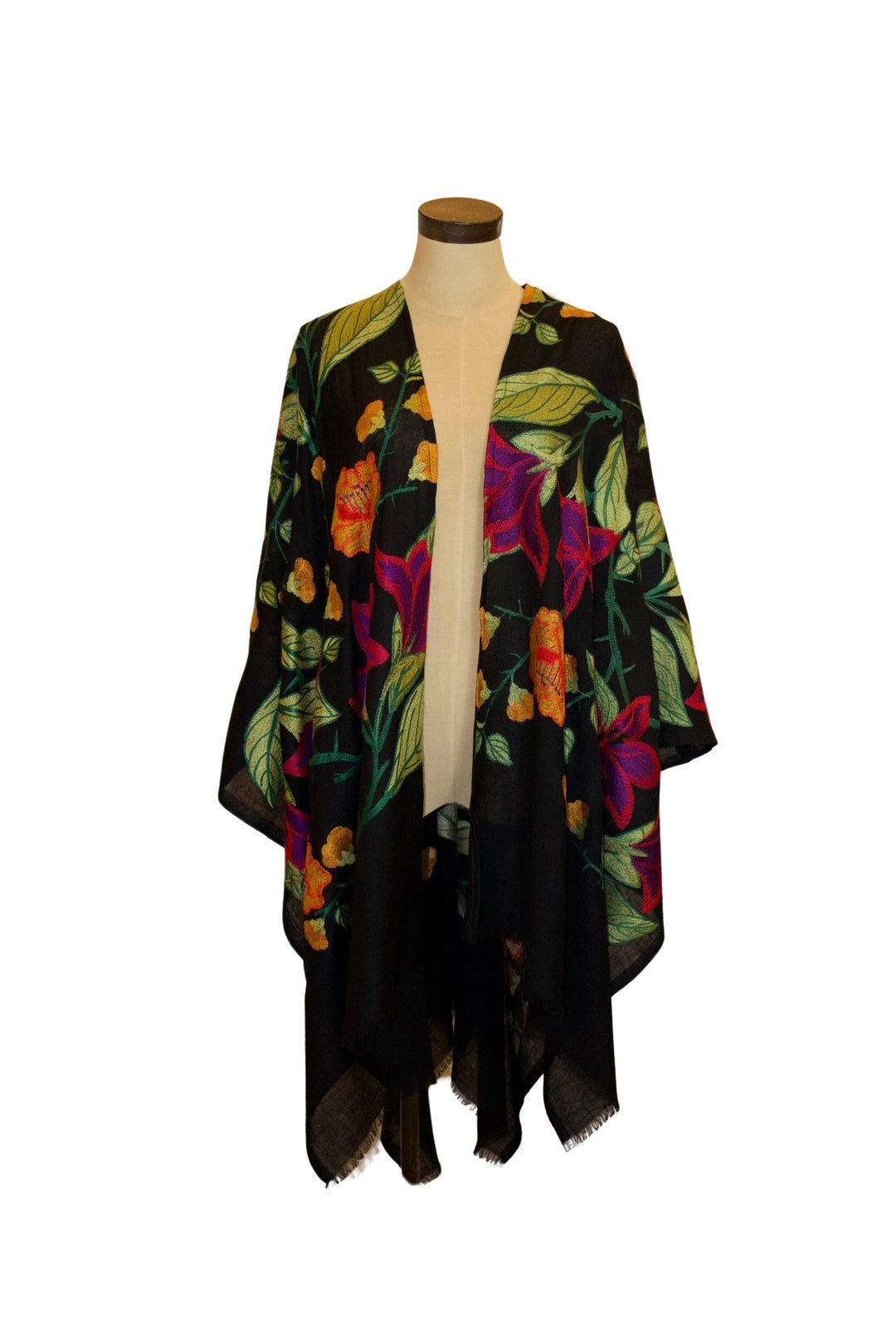 17037 - Conrad Embroidered Ruana-08-Scarves/Wraps-ANU-Krista Anne's Boutique, Women's Fashion and Accessories Located in Oklahoma City, OK and Black Mountain, NC
