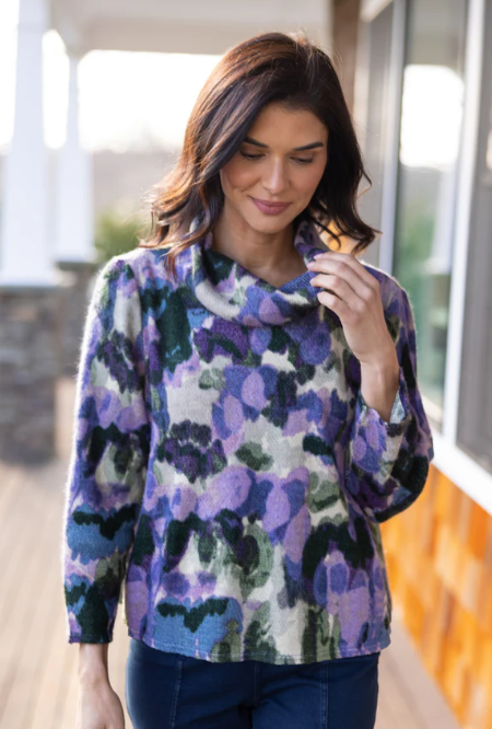 50739 - Aspen Knit Brushstrokes Easy Cowl-02-Tops/Blouses-Habitat-Krista Anne's Boutique, Women's Fashion and Accessories Located in Oklahoma City, OK and Black Mountain, NC