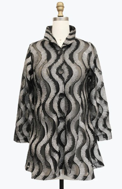 2461 - Sequin Wavy Jacket-01-Jackets/Blazers-Damee-Krista Anne's Boutique, Women's Fashion and Accessories Located in Oklahoma City, OK and Black Mountain, NC