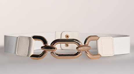 A26602 - Gold Link Stretch Belt-09-Accessories-Frank Lyman-Krista Anne's Boutique, Women's Fashion and Accessories Located in Oklahoma City, OK and Black Mountain, NC