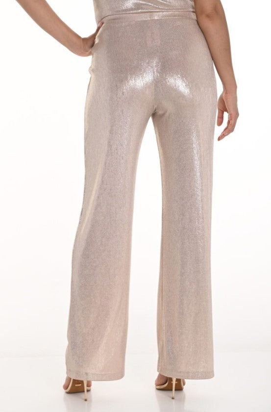 258281 - Metallic Wide Leg Pant-04-Bottoms-Frank Lyman-Krista Anne's Boutique, Women's Fashion and Accessories Located in Oklahoma City, OK and Black Mountain, NC