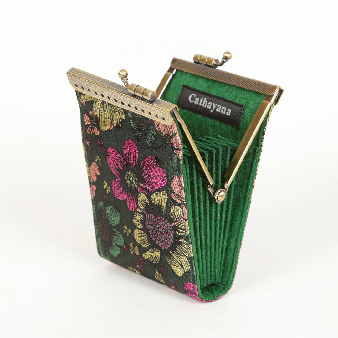 Bamboo Leaves Brocade Card Holder with RFID Protection-12-Gifts-Cathayana-Krista Anne's Boutique, Women's Fashion and Accessories Located in Oklahoma City, OK and Black Mountain, NC