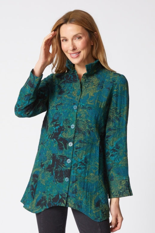 33919 - Express Floral Artist Shirt-02-Tops/Blouses-Habitat-Krista Anne's Boutique, Women's Fashion and Accessories Located in Oklahoma City, OK and Black Mountain, NC