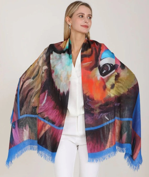 D-1005 - "Lion Gracious and Compassionate" Silk Blend Scarf-08-Scarves/Wraps-Love's Pure Light-Krista Anne's Boutique, Women's Fashion and Accessories Located in Oklahoma City, OK and Black Mountain, NC