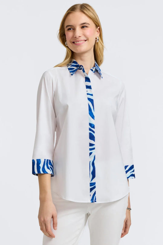 204109 - Luna 3/4 Sleeve Shirt-02-Tops/Blouses-Foxcroft-Krista Anne's Boutique, Women's Fashion and Accessories Located in Oklahoma City, OK and Black Mountain, NC