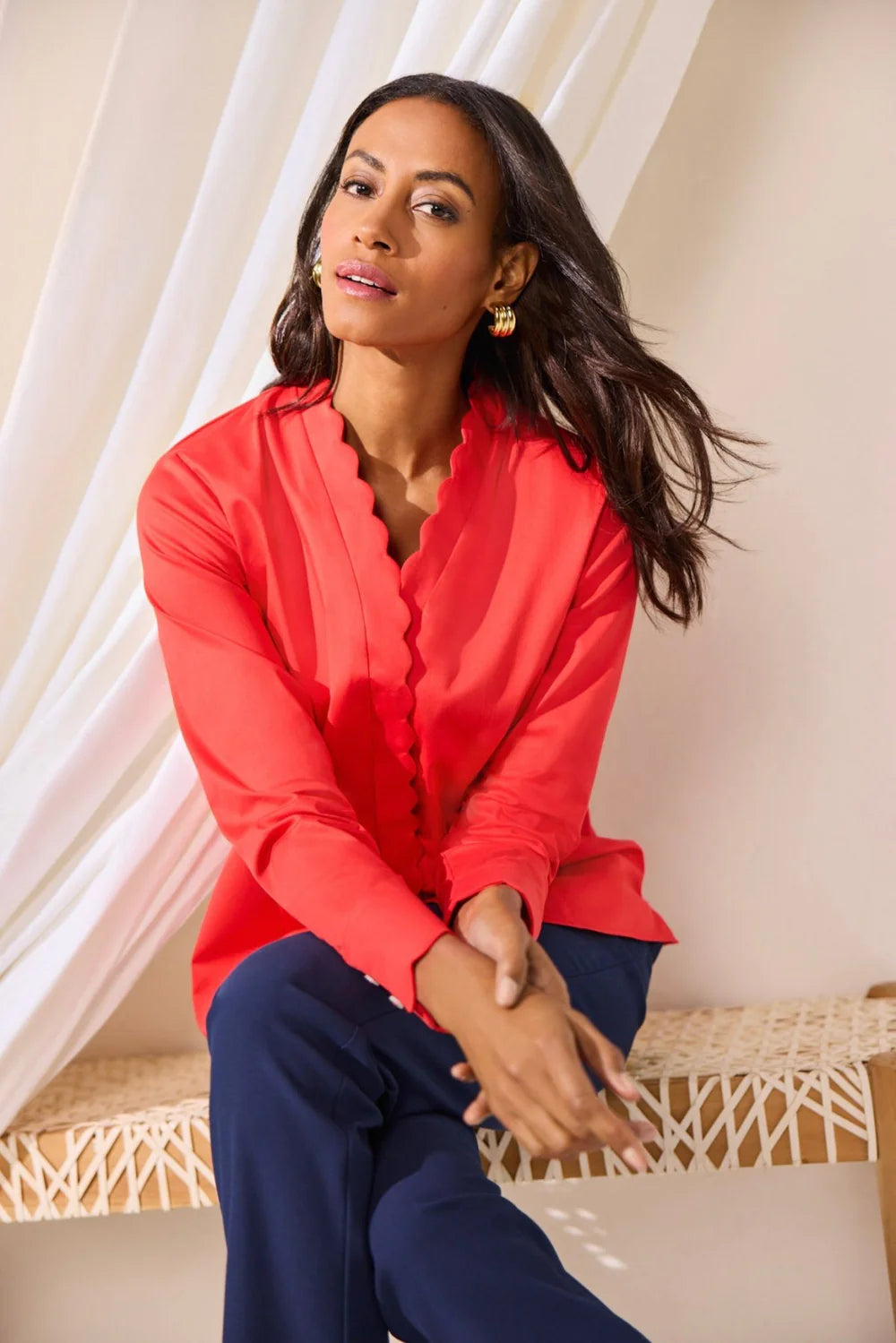 203277 - Bridget Long Sleeve Shirt-02-Tops/Blouses-Foxcroft-Krista Anne's Boutique, Women's Fashion and Accessories Located in Oklahoma City, OK and Black Mountain, NC