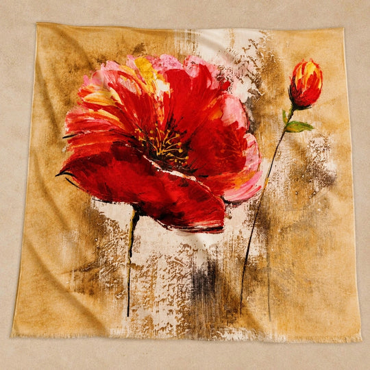 JC02450117 - Painter's Poppy Scarf-08-Scarves/Wraps-JC Sunny Fashion-Krista Anne's Boutique, Women's Fashion and Accessories Located in Oklahoma City, OK and Black Mountain, NC