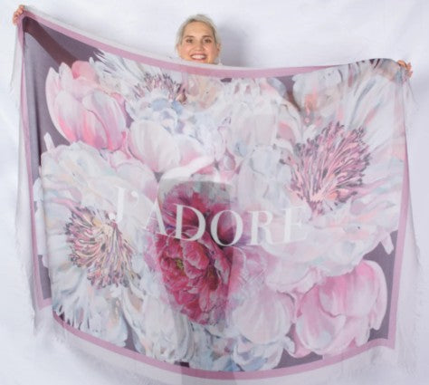 D-607 - "J'Adore" Silk Blend Scarf-08-Scarves/Wraps-Love's Pure Light-Krista Anne's Boutique, Women's Fashion and Accessories Located in Oklahoma City, OK and Black Mountain, NC