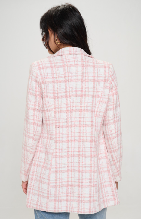 W459R1 - Plaid Vegan Wool Coat-07-Coats/Outerwear-B Coature-Krista Anne's Boutique, Women's Fashion and Accessories Located in Oklahoma City, OK and Black Mountain, NC