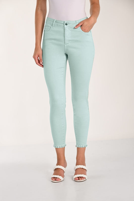 261661 - Palm Tree Crystal Crop Jeans-04-Bottoms-Frank Lyman-Krista Anne's Boutique, Women's Fashion and Accessories Located in Oklahoma City, OK and Black Mountain, NC