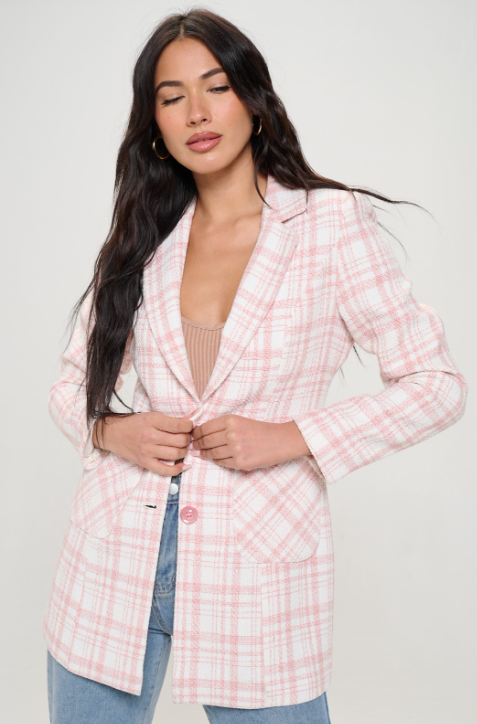 W459R1 - Plaid Vegan Wool Coat-07-Coats/Outerwear-B Coature-Krista Anne's Boutique, Women's Fashion and Accessories Located in Oklahoma City, OK and Black Mountain, NC