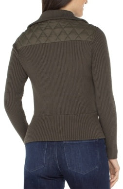 LM1C26SW53 - L/S Zip Front Knit/Puffer Jacket-01-Jackets/Blazers-Liverpool-Krista Anne's Boutique, Women's Fashion and Accessories Located in Oklahoma City, OK and Black Mountain, NC