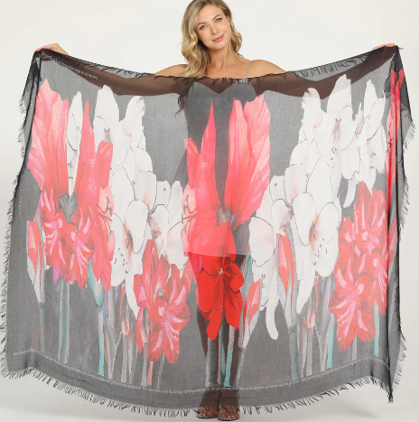 D-192 - Amaryllis Bloom - No One Can Fathom Loves Pure Light Scarf-08-Scarves/Wrapes-Love's Pure Light-Krista Anne's Boutique, Women's Fashion and Accessories Located in Oklahoma City, OK and Black Mountain, NC