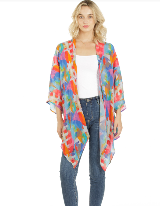 KM-04P/A-468D/NC - Handkerchief Kimono-07-Coats/Outerwear-Apny Apparel Inc-Krista Anne's Boutique, Women's Fashion and Accessories Located in Oklahoma City, OK and Black Mountain, NC