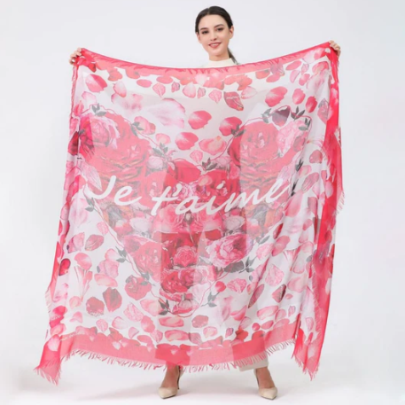 D-198 - Bed of Rose Petals - Je T'Aime - Loves Pure Light Scarf-08-Scarves/Wrapes-Love's Pure Light-Krista Anne's Boutique, Women's Fashion and Accessories Located in Oklahoma City, OK and Black Mountain, NC