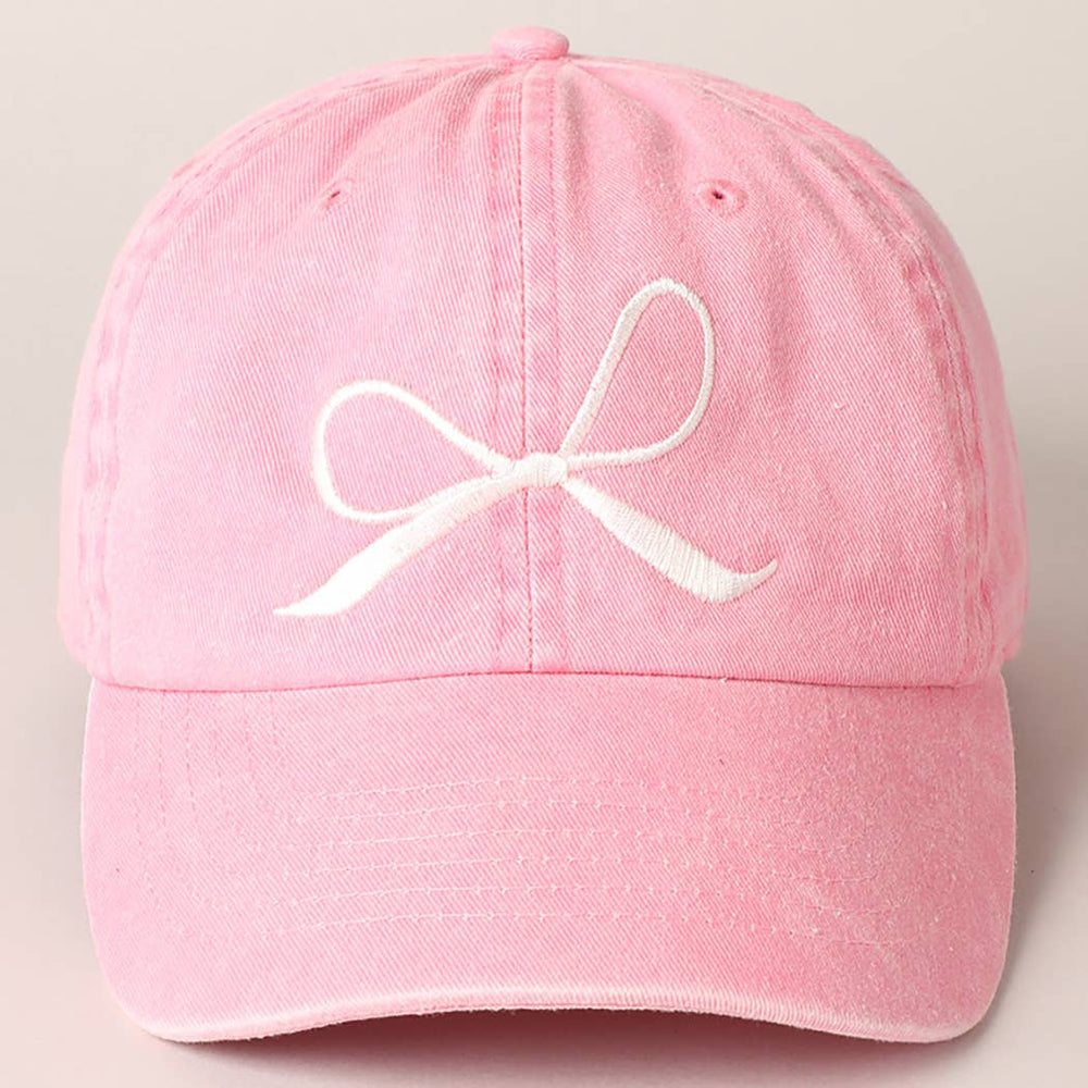 Bow Embroidered Cotton Baseball Cap-09-Accessories-Fashion City-Krista Anne's Boutique, Women's Fashion and Accessories Located in Oklahoma City, OK and Black Mountain, NC