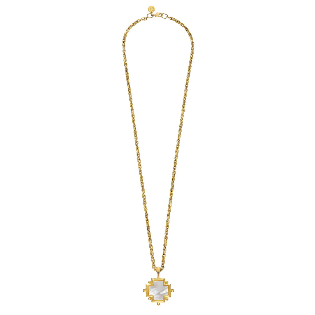 3874LG - 30" Chain MOP Cross Necklace-10-Jewelry-Susan Shaw-Krista Anne's Boutique, Women's Fashion and Accessories Located in Oklahoma City, OK and Black Mountain, NC
