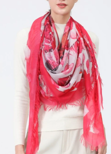 D-198 - Bed of Rose Petals - Je T'Aime - Loves Pure Light Scarf-08-Scarves/Wrapes-Love's Pure Light-Krista Anne's Boutique, Women's Fashion and Accessories Located in Oklahoma City, OK and Black Mountain, NC