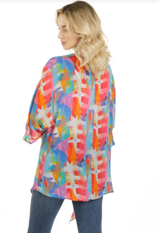 KM-04P/A-468D/NC - Handkerchief Kimono-07-Coats/Outerwear-Apny Apparel Inc-Krista Anne's Boutique, Women's Fashion and Accessories Located in Oklahoma City, OK and Black Mountain, NC